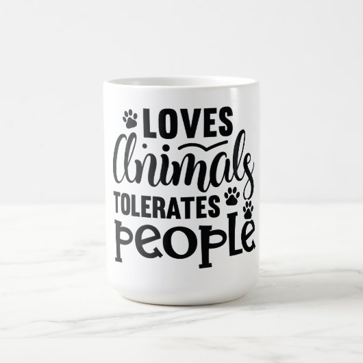 Houdt van dieren, tolereert mensen koffiemok (Center)