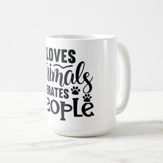 Houdt van dieren, tolereert mensen koffiemok (Voorkant rechts)