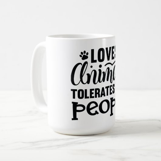 Houdt van dieren, tolereert mensen koffiemok (Voorkant links)