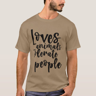 Houdt van Dierenolerate Mensen grappig T-shirt