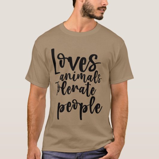 Houdt van Dierenolerate Mensen grappig T-shirt (Voorkant)