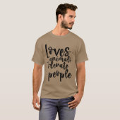 Houdt van Dierenolerate Mensen grappig T-shirt (Voorkant volledig)