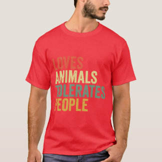 Houdt van Dierenolerate Mensen Grappige Dierenlief T-shirt