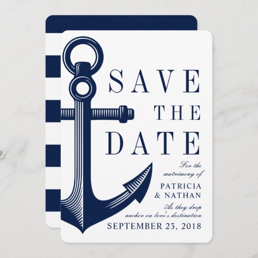 Houdt van Drops Anker | De datum opslaan Save The Date (Voorkant / Achterkant)
