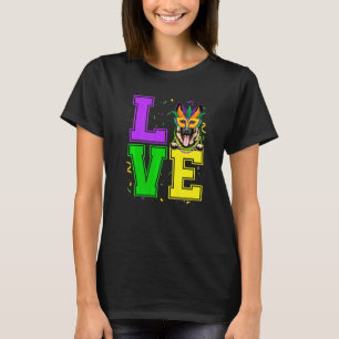 Houdt van Duitse Herdershond Mardi Gras Festival P T-shirt