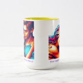 Houdt van hartslag tweekleurige koffiemok (Center)