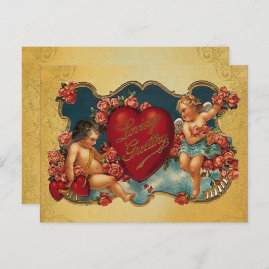 Houdt van het begroeten van  Cupido Valentijn Feestdagenkaart (Voorkant / Achterkant)