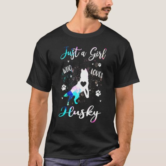 houdt van Husky Tie Dye Dog T-shirt (Voorkant)