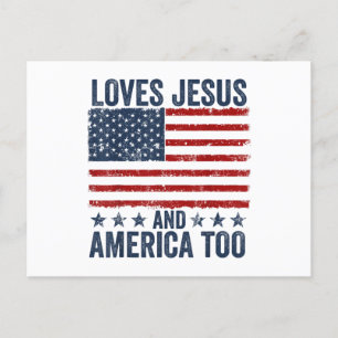 Houdt van Jesus en Amerika te God Christelijk 4th Briefkaart
