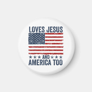 Houdt van Jesus en Amerika te God Christelijk 4th  Magneet