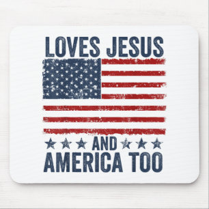 Houdt van Jesus en Amerika te God Christelijk 4th Muismat