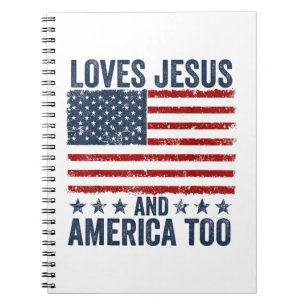 Houdt van Jesus en Amerika te God Christelijk 4th  Notitieboek