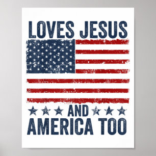 Houdt van Jesus en Amerika te God Christelijk 4th Poster