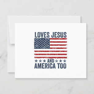 Houdt van Jesus en Amerika te God Christelijk 4th RSVP Kaartje