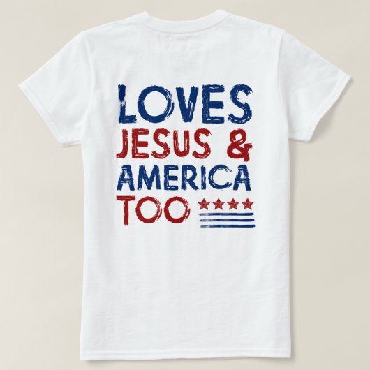 Houdt van Jesus en Amerika te Shirt (Design achterkant)