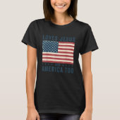 Houdt van Jezus en Amerika naar de VS vlag Patriot T-shirt (Voorkant)