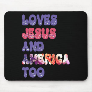 Houdt van Jezus en Amerika te groovy Independence Muismat