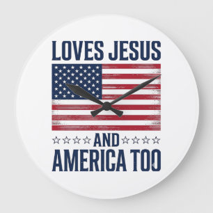 Houdt van Jezus en Amerika Te Patriotisch Christel Grote Klok