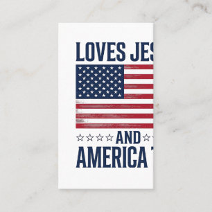 Houdt van Jezus en Amerika Te Patriotisch Christel Visitekaartje
