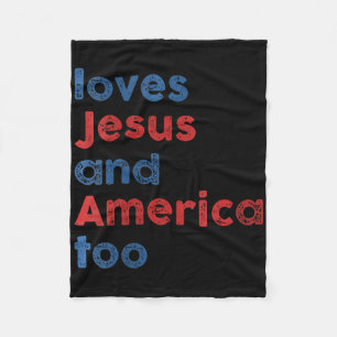 Houdt van Jezus en Amerika te verenigd voor mannen Fleece Deken
