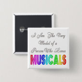 houdt van Musicals Button (Voorkant /achterkant)