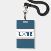 Houdt van nautisch ontwerp badge (Achterkant met lanyard)