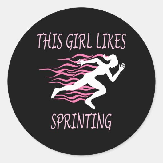 Houdt van springen hobby sport hardlopen atletiek ronde sticker (Voorkant)