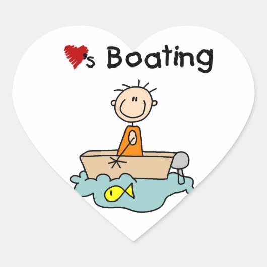 Houdt van varen hart sticker (Voorkant)