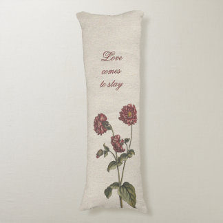Houdt van vintage bloemen, beige met romantische t lichaamskussen
