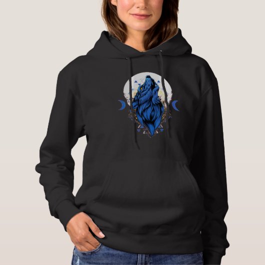 Houdt van Wolven wolf maan 1 Hoodie (Voorkant)
