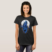 Houdt van Wolven wolf maan 1 T-shirt (Voorkant volledig)