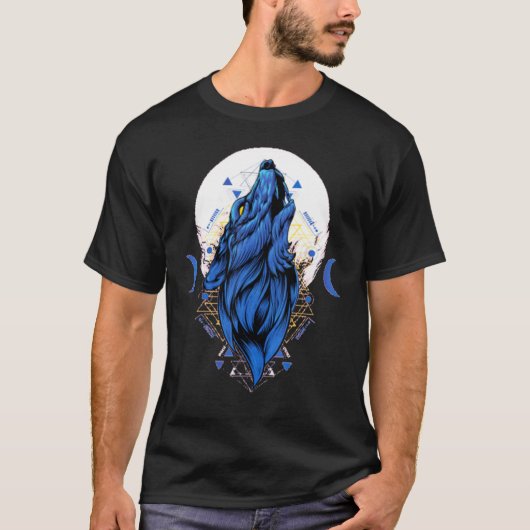 Houdt van Wolven wolf maan 1 T-shirt (Voorkant)