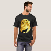 houdt van Wolven wolf maan 6 T-shirt (Voorkant volledig)