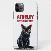 Houdt van zwarte katten Elegant Halloween ontwerp Case-Mate iPhone Case (Achterkant)