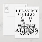 Houeps Aliens Away Cello Briefkaart (Voorkant / Achterkant)