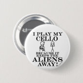 Houeps Aliens Away Cello Ronde Button 5,7 Cm (Voorkant /achterkant)