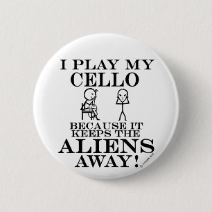 Houeps Aliens Away Cello Ronde Button 5,7 Cm