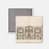 Houghton Hall: deel van de westkant, gegraveerd Magneet (Voorkant / Achterkant)