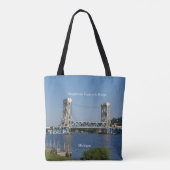 Houghton Hancock-brug over de hele tote bag (Achterkant)