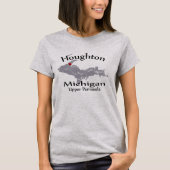 Houghton Michigan Heart Map Dames T-shirt (Voorkant)