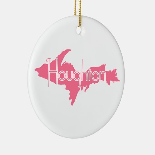 Houghton Michigan Upper Peninsula Keramisch Ornament (Rechts)