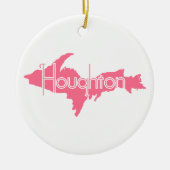 Houghton Michigan Upper Peninsula Keramisch Ornament (Voorkant)