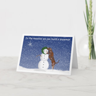 Houla en Snowman-kerstkaart Feestdagen Kaart