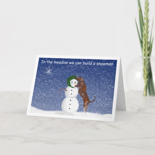 Houla en Snowman-kerstkaart Feestdagen Kaart (Voorkant)