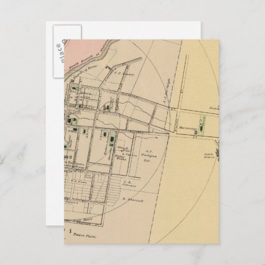 Houlton, Aroostook County Map Briefkaart (Voorkant / Achterkant)