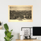 Houlton Maine 1894 Antiek Panoramische Kaart Poster (Thuiskantoor)