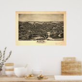 Houlton Maine 1894 Antiek Panoramische Kaart Poster (Keuken)