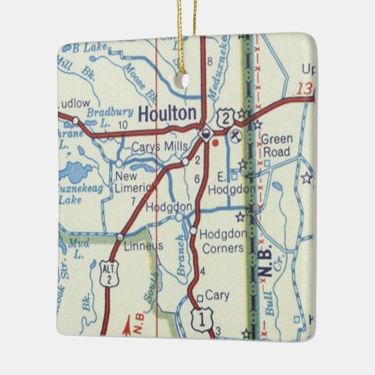 Houlton Maine  Map Keramisch Ornament (Links)