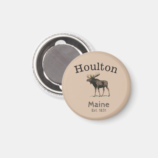 Houlton Maine Moose Magneet (Voorkant / Achterkant)