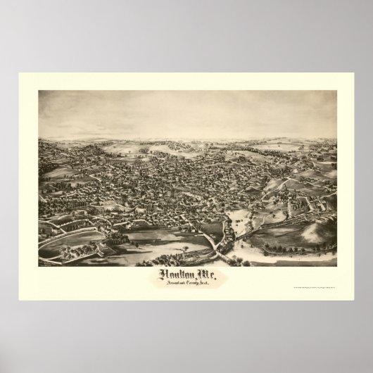 Houlton, ME Panoramic Map - 1894 Poster (Voorkant)